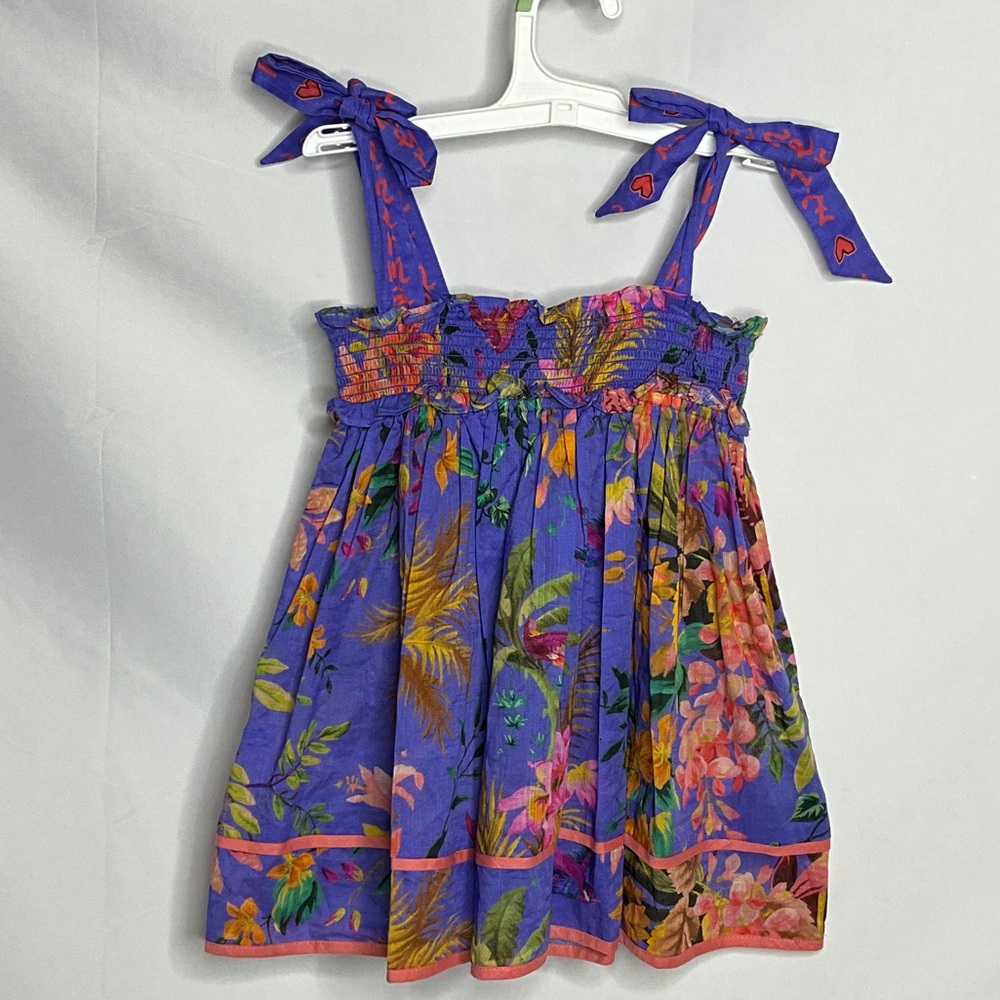 Zimmermann Purple Floral Dress with Bow Straps size 2